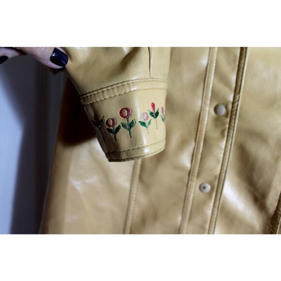 Vintage 1960's Lil' Birds of Calif Embroidered Faux Leather Jacket sz 12 VTG - Picture 4 of 9